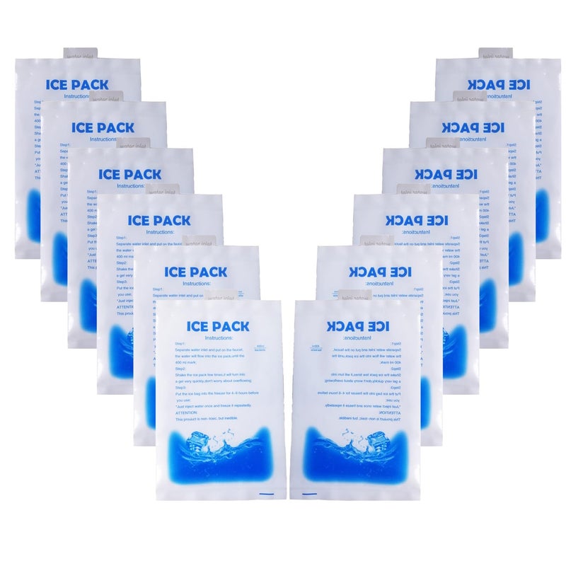 NJDGF 12Pcs Gel Ice Packs for Cooling Vest Cold Packs for Ice Cooling Safety Vest Reusable Ice Packs for Injuries Food Preservation - Image 2