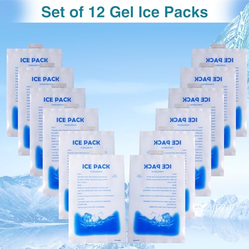 NJDGF 12Pcs Gel Ice Packs for Cooling Vest Cold Packs for Ice Cooling Safety Vest Reusable Ice Packs for Injuries Food Preservation - Image 3