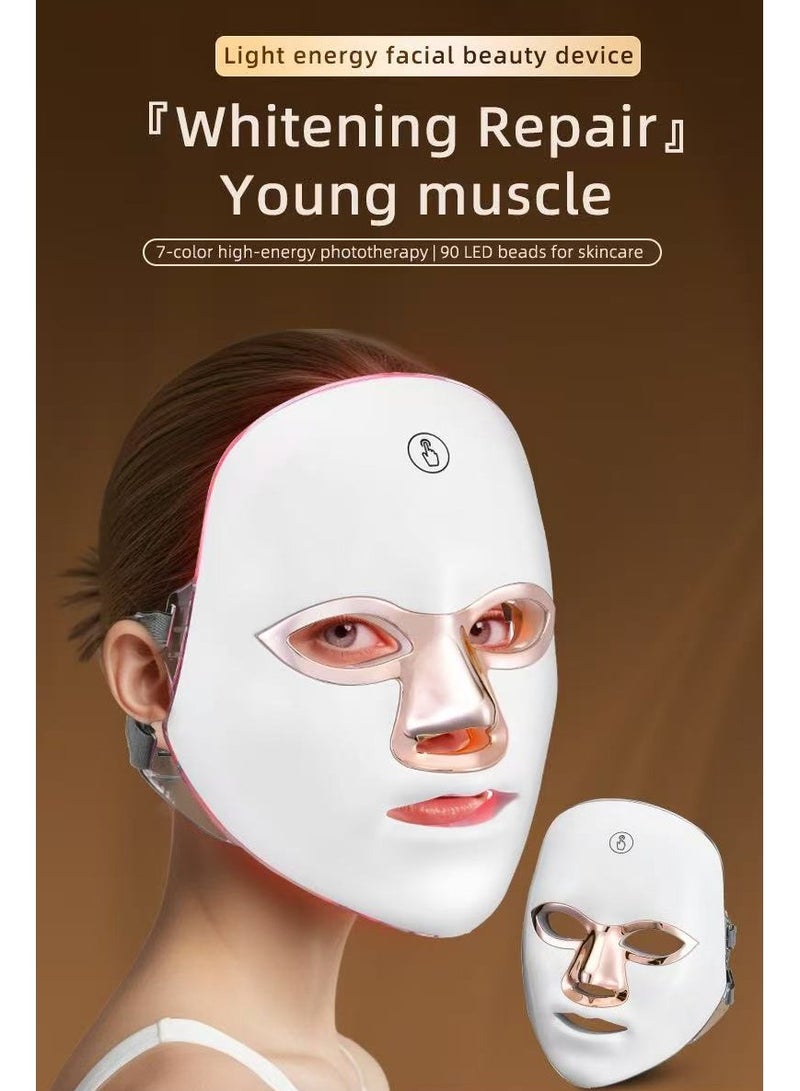 jingpin Medical-Grade White Gold-Trimmed LED Photon Facial Mask | Home & Salon-Grade Skincare | Collagen Activation · Lifting & Firming · 28-Day Skin Renewal | 23x20x16cm - Image 2