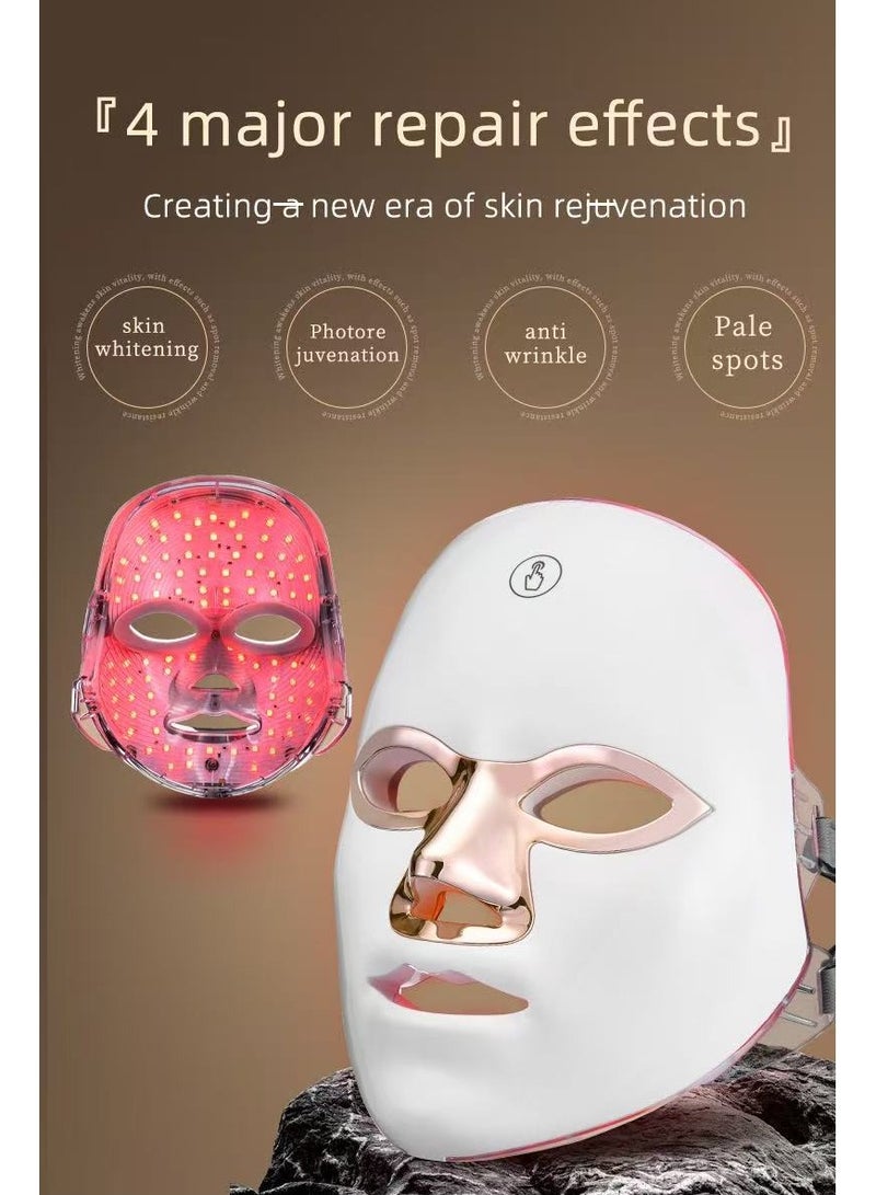 jingpin Medical-Grade White Gold-Trimmed LED Photon Facial Mask | Home & Salon-Grade Skincare | Collagen Activation · Lifting & Firming · 28-Day Skin Renewal | 23x20x16cm - Image 3