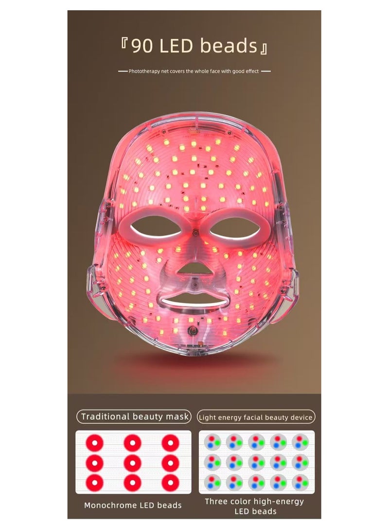 jingpin Medical-Grade White Gold-Trimmed LED Photon Facial Mask | Home & Salon-Grade Skincare | Collagen Activation · Lifting & Firming · 28-Day Skin Renewal | 23x20x16cm - Image 5