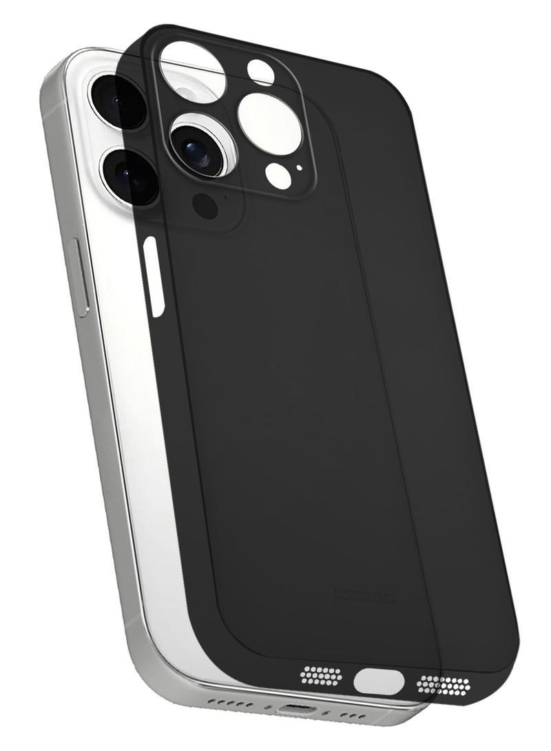KZDOO ( for iPhone 15 Pro Max ) 2Packs Ultra Thin Case Cover Air Skin Series Back Cover Sturdy Durable Case Drop Protection Cover with Shockproof Screen Protector - Transparent Black - Image 2