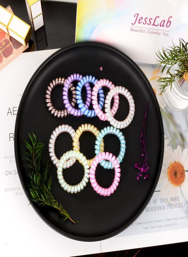 JessLab Spiral Hair Ties for Women, 10-Pack Traceless No-Damage Ponytail Holders, Coils Hair Bands for Girls, Assorted Colors - Image 4
