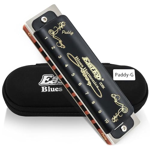 East top Harmonica, Diatonic Blues Harmonica key of Paddy G, 10 Holes 20 Tones 008K Mouth Organ Harmonica for Adults, Professionals and Students - Image 1