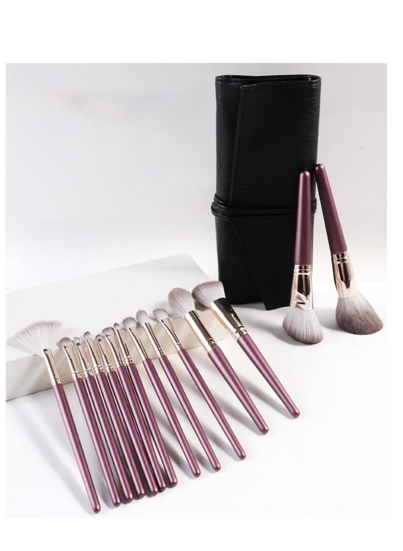 ECVV 14Pcs Premium Synthetic Makeup Brush Set with Storage Bag - Foundation, Concealer, Eyeshadow, & Blush Makeup Brushes for Women Girls - Image 2