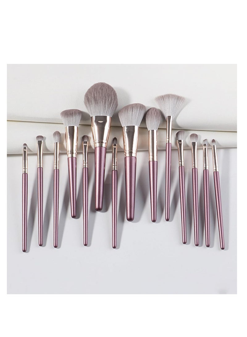 ECVV 14Pcs Premium Synthetic Makeup Brush Set with Storage Bag - Foundation, Concealer, Eyeshadow, & Blush Makeup Brushes for Women Girls - Image 3