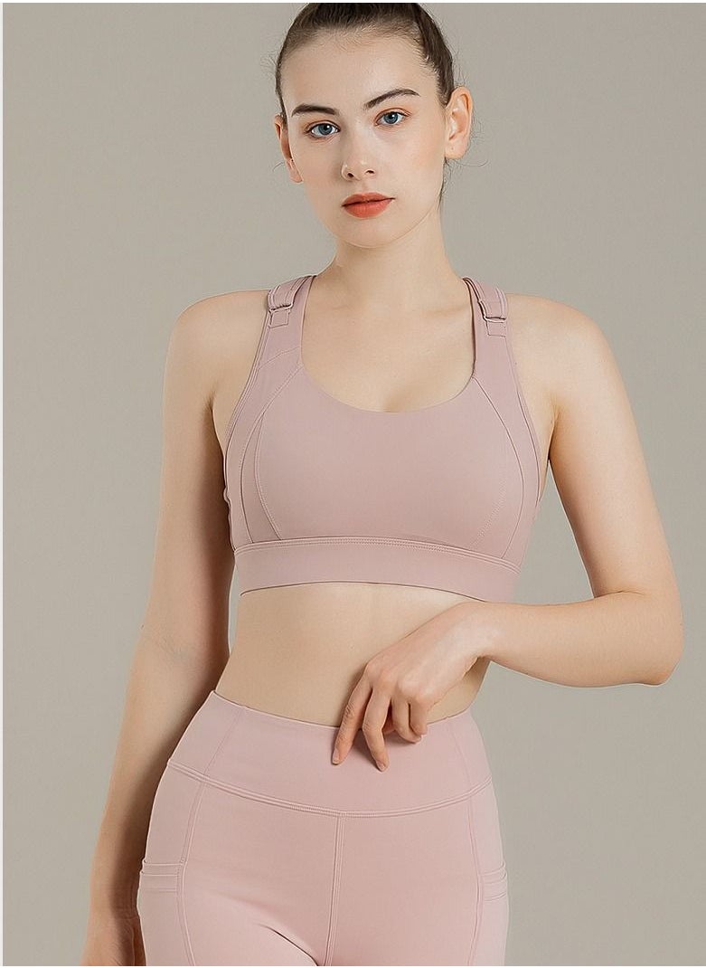 Loquat Women Quick Dry Breathable Sports Bra Pink  - Image 1