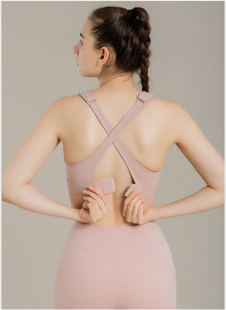 Loquat Women Quick Dry Breathable Sports Bra Pink  - Image 2