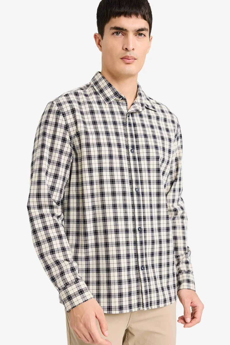 ديفاكتو Basic Long Sleeves Cotton Shirt