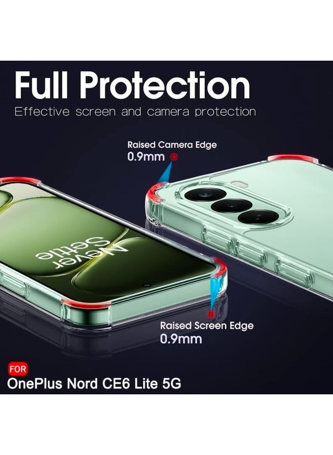 Case for OnePlus Nord CE 6 Lite, Clear Phone Cover with Reinforced Corners Bumper Slim Fit Shockproof Flexible TPU Case for OnePlus Nord CE6 Lite - Image 3