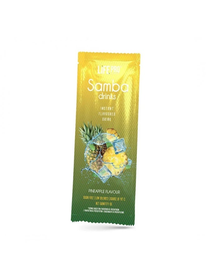 SAMBA Life Pro Samba Electrolyte Water Flavor Pineapple 12 Sachets Sugar Free Hydration Drink Mix - Image 1
