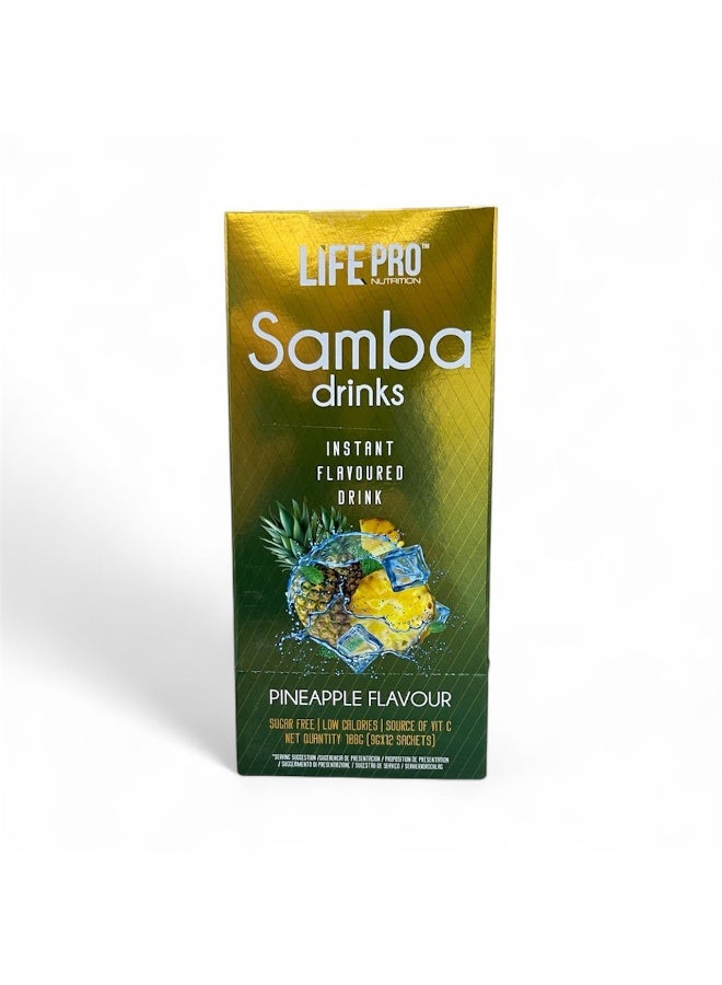 SAMBA Life Pro Samba Electrolyte Water Flavor Pineapple 12 Sachets Sugar Free Hydration Drink Mix - Image 2