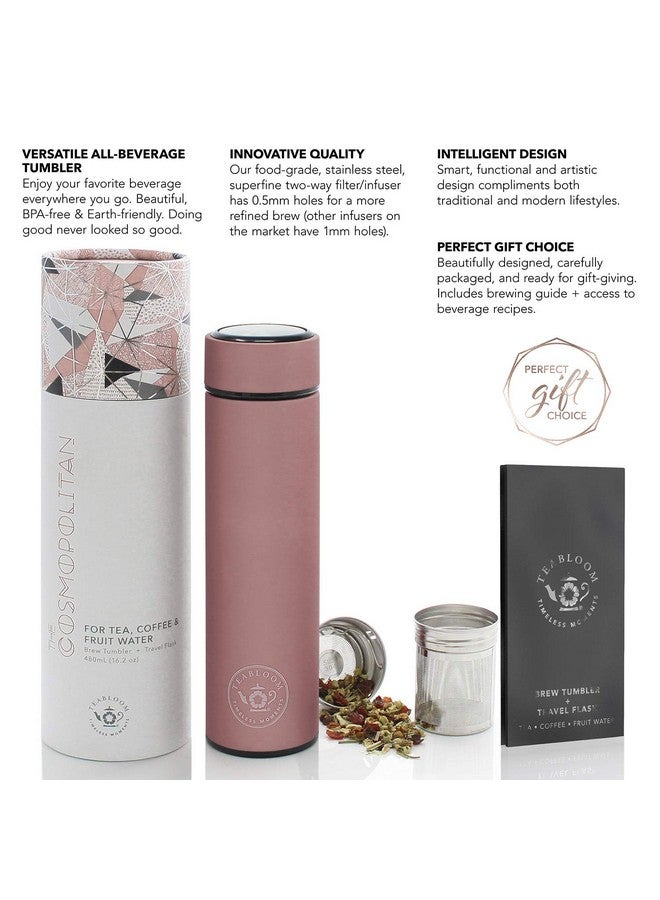 Teabloom - The ORIGINAL All-Brew Travel Tumbler & Thermos | OPRAH’s Favorite | 16oz/480ml Stainless Steel Insulated Water Bottle/Tea Flask/Cold Brew Coffee Mug - Image 5