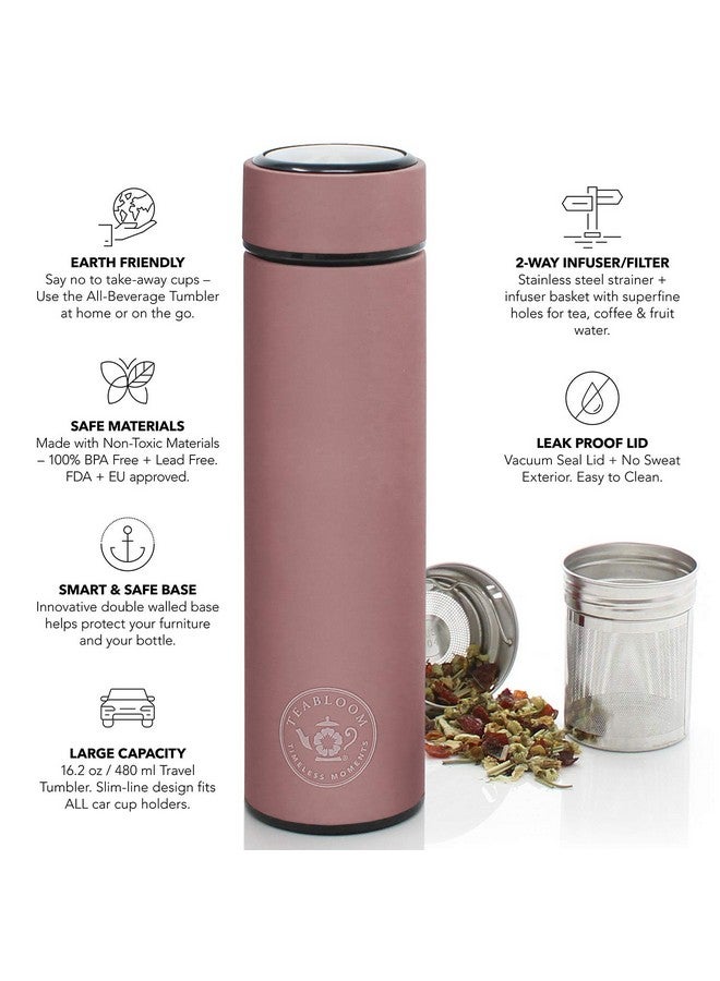 Teabloom - The ORIGINAL All-Brew Travel Tumbler & Thermos | OPRAH’s Favorite | 16oz/480ml Stainless Steel Insulated Water Bottle/Tea Flask/Cold Brew Coffee Mug - Image 3