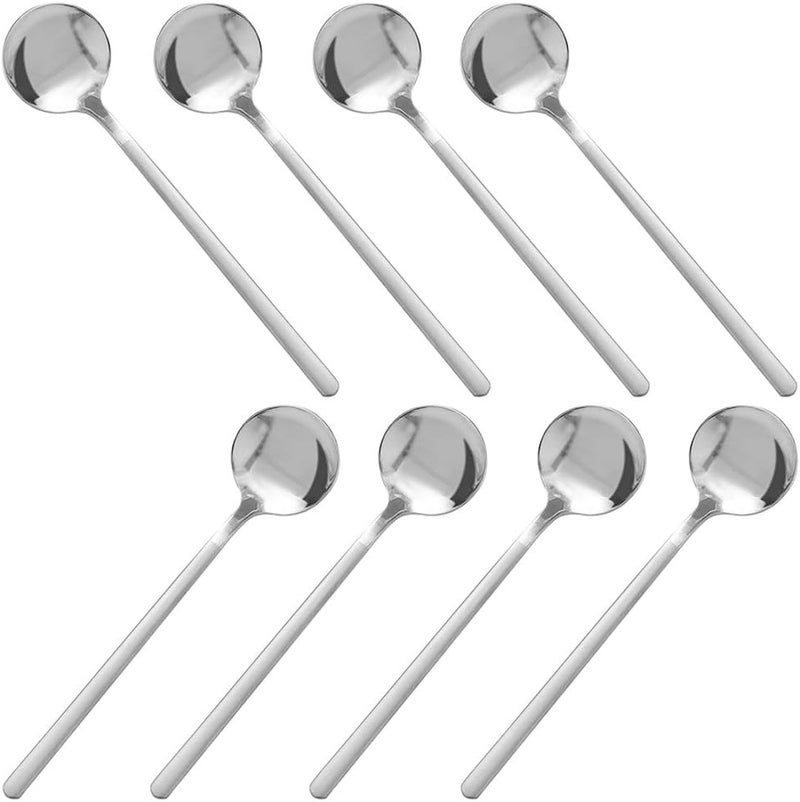 findTop Pack of 8, Stainless Steel Espresso Spoons, Mini Teaspoons Set for Coffee British Tea Dessert Cake Ice Cream Cappuccino, 5.3 Inch - Image 1