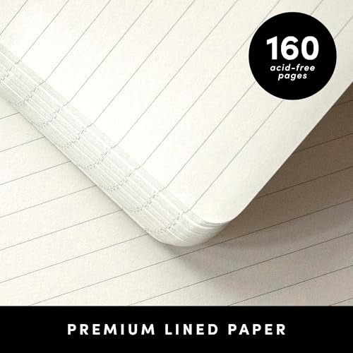 PAPERAGE Lined Pocket Journal Notebook, 2 Pack, (White), 160 Pages, Small Notebook, 3.6 inches x 5.6 inches - 100 GSM Thick Paper, Hardcover - Image 4