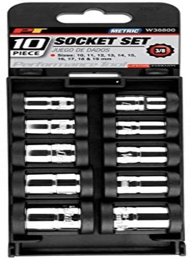 Performance Tool W38800 10-Piece 3/8-Inch Drive 12pt MET Socket Set - Image 2