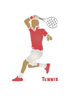 Usnyabni Tennis Stencil, 6.5 x 9 inch (M) - Athlete Tennis Player Racket Word Quote Stencils Template for Painting  - Image 2