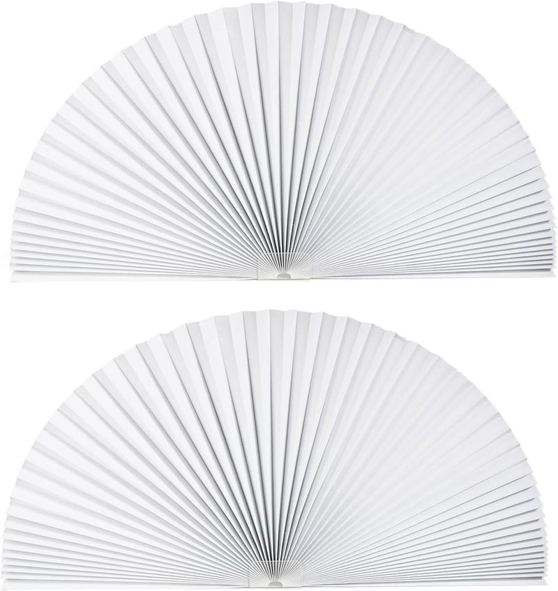 Touri Arch Window Light Filtering Pleated Shade Blinds for semi-Circle Arch Window, 2 PCS 60%-70% Shade, Easy to Cut and Install, 72” x 36”, White - Image 1