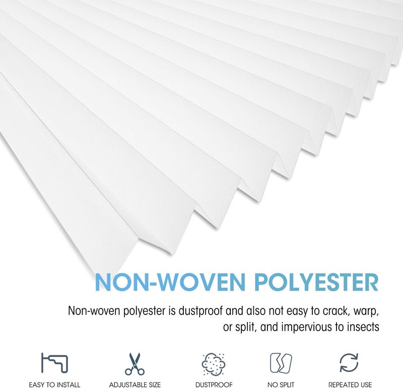 Touri Arch Window Light Filtering Pleated Shade Blinds for semi-Circle Arch Window, 2 PCS 60%-70% Shade, Easy to Cut and Install, 72” x 36”, White - Image 5