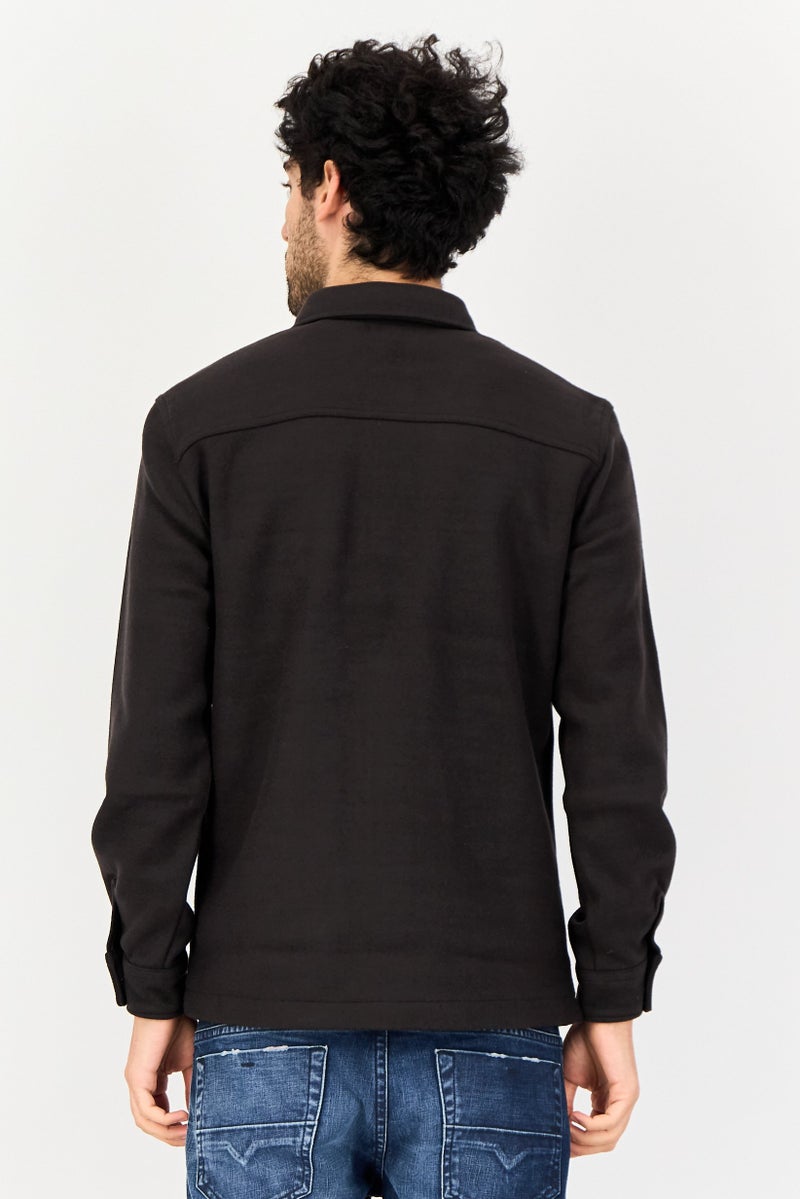 Celio Men Plain Jacket Shirt, Black - Image 2