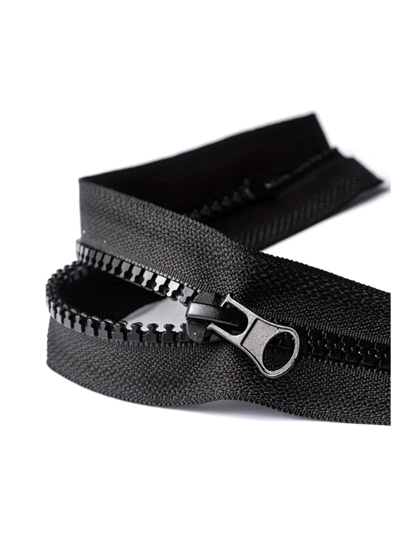 2pcs No.5, 2Slider Tractor Zipper Open Tail Zipper 120cm (Black Color)