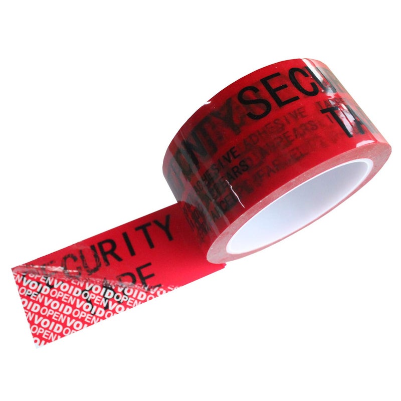 TamperSeals Group - 1 Roll 100% Total Transfer Tamper Evident Security Packing Tape (2 Inches x 55 Yards x 2 Mil, Ultra-Thick “Void” Film, Red) - Image 1