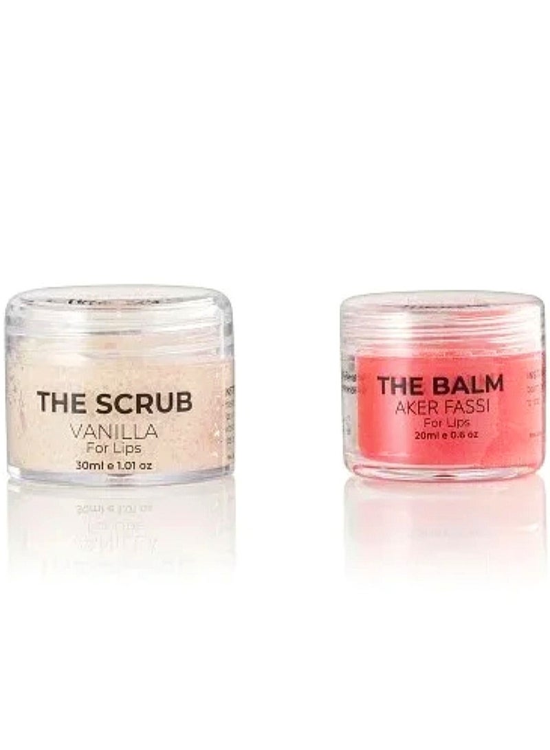 white shell The Scrub Vanilla For Lips 30 ml And The Balm Aker Fassi For Lips 20ml - Image 3