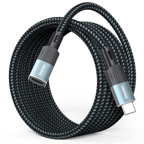FEMORO USB C Extension Cable 10Ft Long, 10Gbps Data Transfer/100W Charging/4K@60Hz USBC 3.2 Male to USB-C Female Cable Extender Type C Cord for iPhone 15 16 17, Galaxy S25/24, PC, Laptop, SSD and More - Image 1