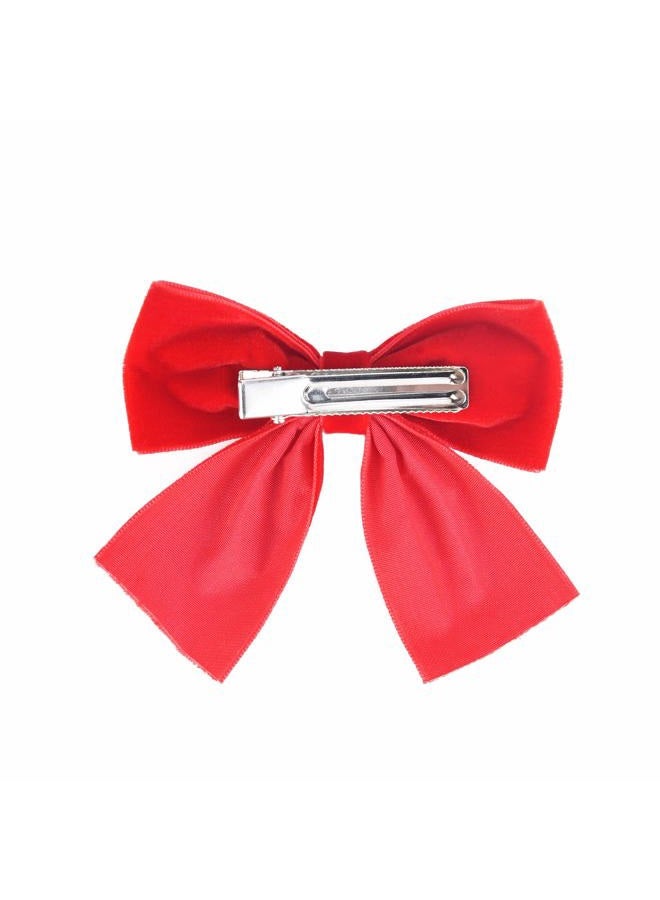 DEEKA 2 PCS 4" Hand-made Velvet Hair Bows Alligator Clips Hair Accessories for Little Teen Toddler Girls Kids Set of 2 -Red - Image 4