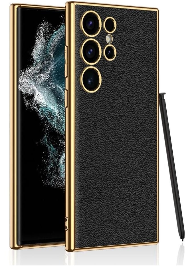 general Case Compatible with Samsung Galaxy S24 Ultra Case Leather, Hybrid Electroplating Cover Soft PU Anti-Scratches Protector Galaxy S24 Ultra Cover Case - Image 1