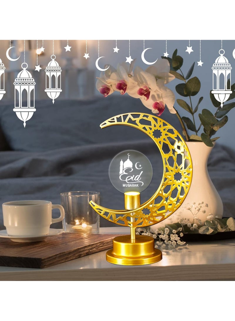 DubaiGallery مصباح ديكور LED على شكل قمر ونجمة ليلاً لحفلات الزفاف في رمضان، يعمل بالبطارية في غرفة النوم - Image 4