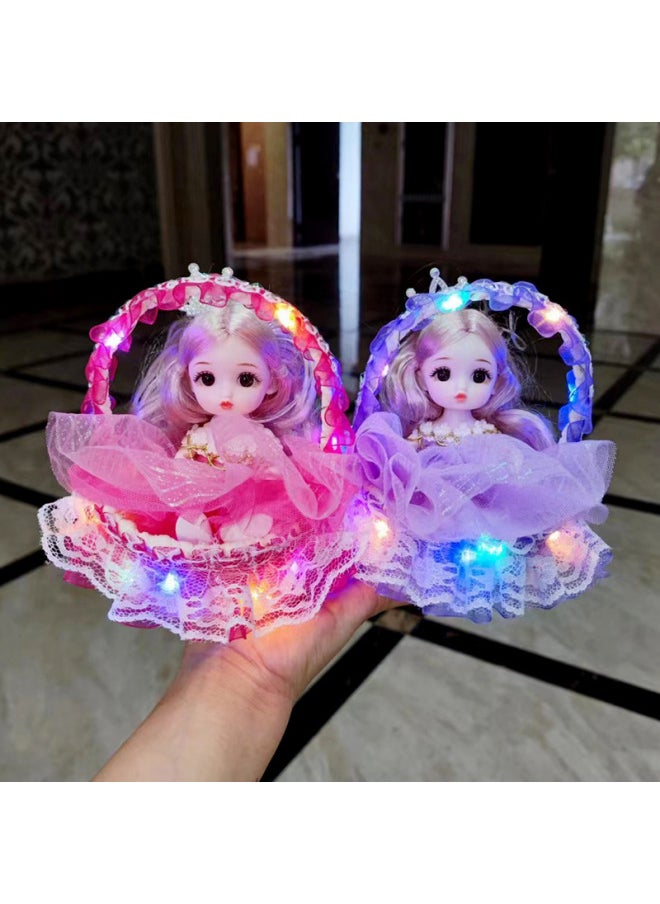 Generic - Flashing Light Will Call Cat Basket Mermaid Doll Luminous Basket Lantern Doll Girl Gift Light Children's Toy-Color:On-lamp Basket (empty Basket)-Height:Find Customer Service For Color Selection - Image 1
