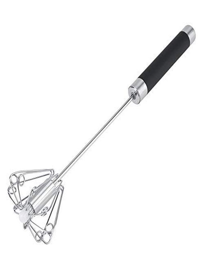 Fdit 1pc Stainless Steel Rotating Balloon Egg Beater Whisk for Whipping Cream, Milk, and Eggs Manual Kitchen Mixer Stirring Tool - Image 2