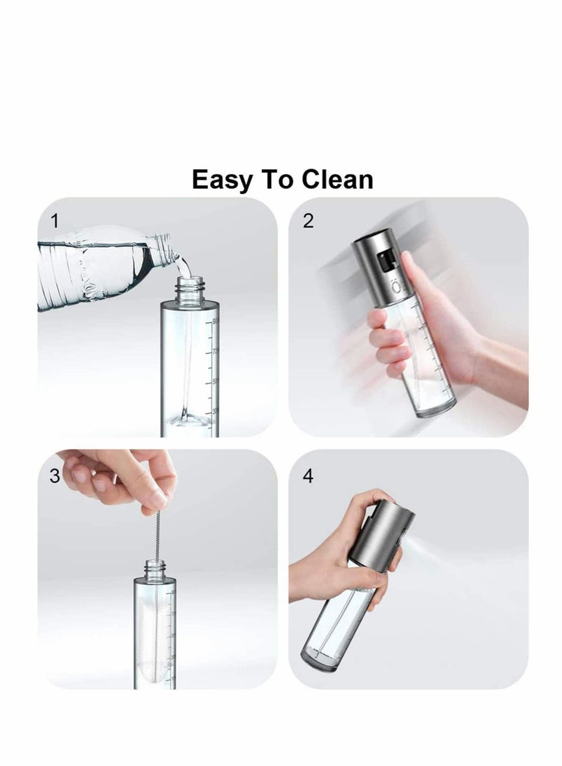 Excefore 1Packs 100ml Olive Oil Sprayer Bottle Oil Dispenser with Scale Transparent Food-Grade Portable Spray Bottle Vinegar Bottle Air Fryer Stainless Steel for BBQ Frying Grilling Kitchen Baking Roasting wit - Image 5