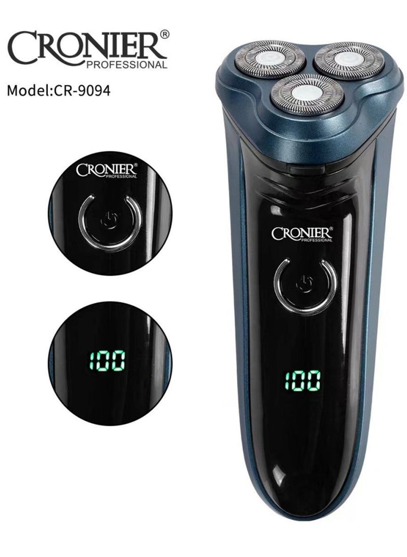 كرونير ماكينة حلاقة كهربائية دوارة قابلة للشحن CRONIER CR-9094 (3 رؤوس عائمة)  - Image 2