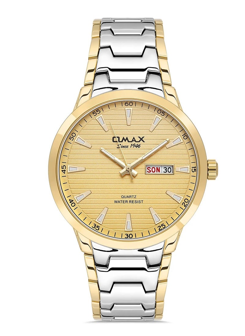 OMAX - Omax Men's Luxury Gold Luxury Wrist Watch, Watches for Men, Stainless Watches, Silver Steel Band, Analog Dial, Waterproof Watch, 1 Year Warranty - Image 1