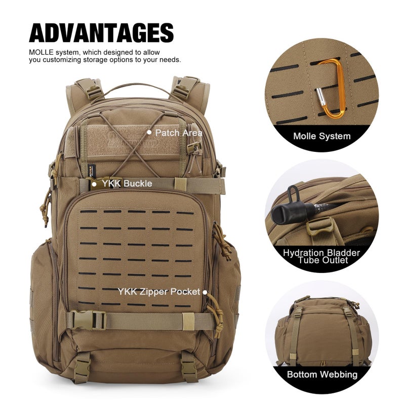 Mardingtop 35L Molle Tactical Military Backpack for Menï¼ŒCordura Backpack for Hiking,Camping,Survival - Image 4