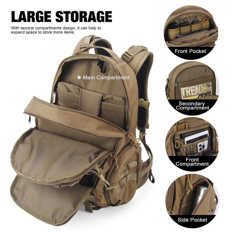 Mardingtop 35L Molle Tactical Military Backpack for Menï¼ŒCordura Backpack for Hiking,Camping,Survival - Image 5