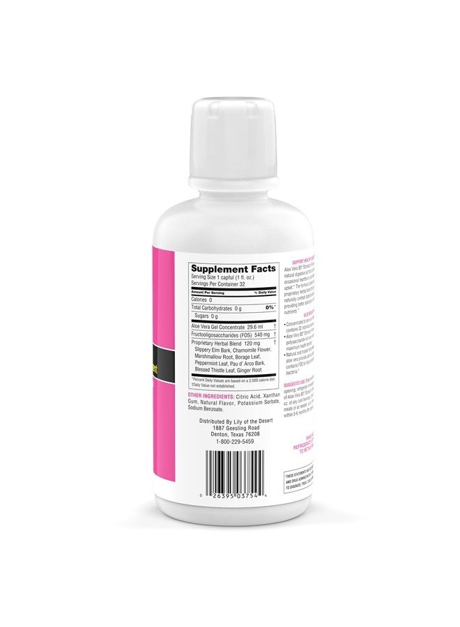 Lily Of the Desert Stomach Formula, Aloe Vera 80 Gel - Concentrated Aloe Vera Juice with Slippery Elm, Chamomile, Peppermint, and Ginger for Gut Health, Heartburn, Acid Reflux, 32 Oz (Pack of 3) - Image 2