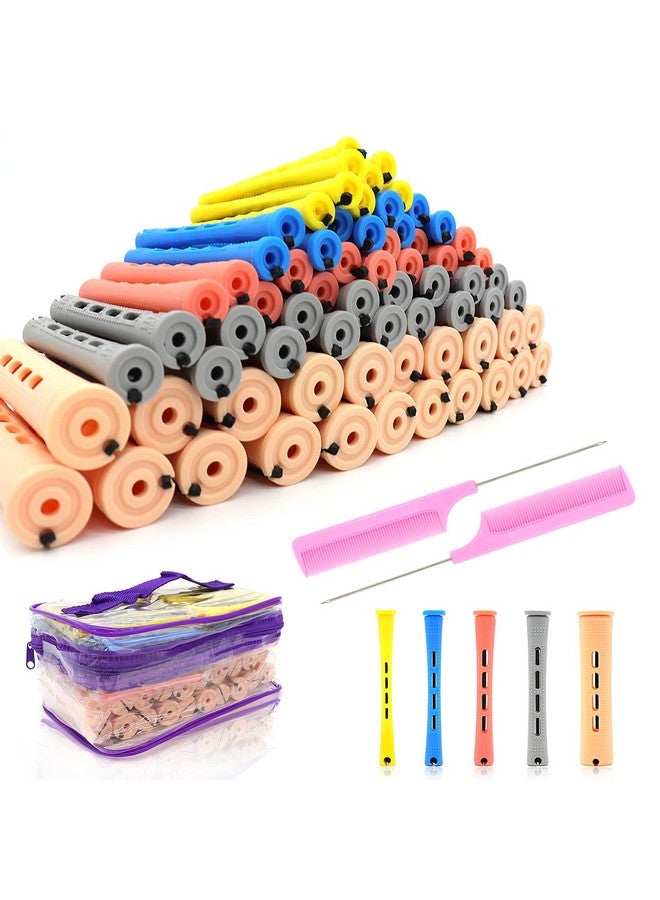 Lovppy 100Pcs Hair Perm Rods Set 5 Sizes Plastic Hair Cold Wave Rods Heatless Perming Rods Hair Curlers Rollers With Pintail Comb For Long Short Straight Curly Natural Hair Diy Hairdressing Styling Tools - Image 1