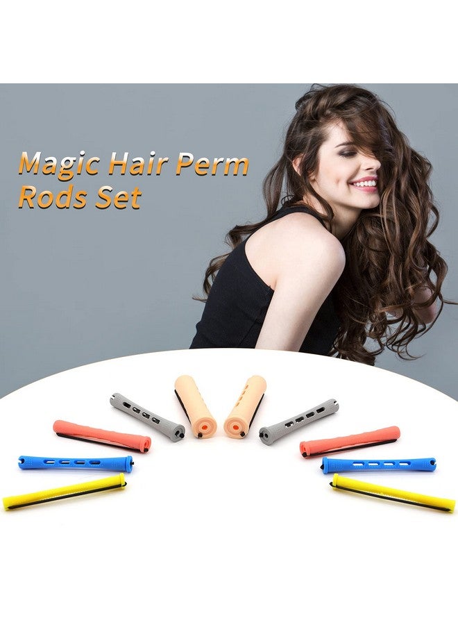 Lovppy 100Pcs Hair Perm Rods Set 5 Sizes Plastic Hair Cold Wave Rods Heatless Perming Rods Hair Curlers Rollers With Pintail Comb For Long Short Straight Curly Natural Hair Diy Hairdressing Styling Tools - Image 3