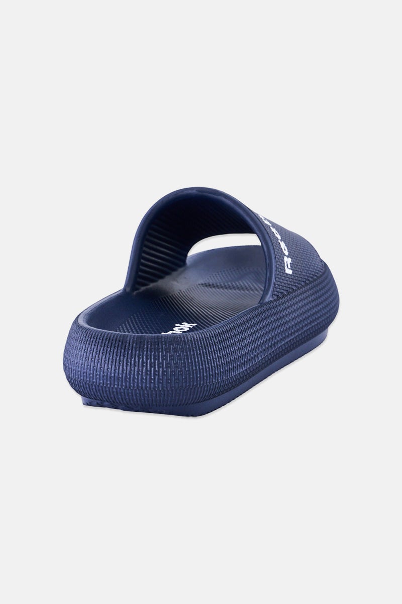 Reebok Kids Boy Brand Logo Slip On Slides, Navy - Image 2