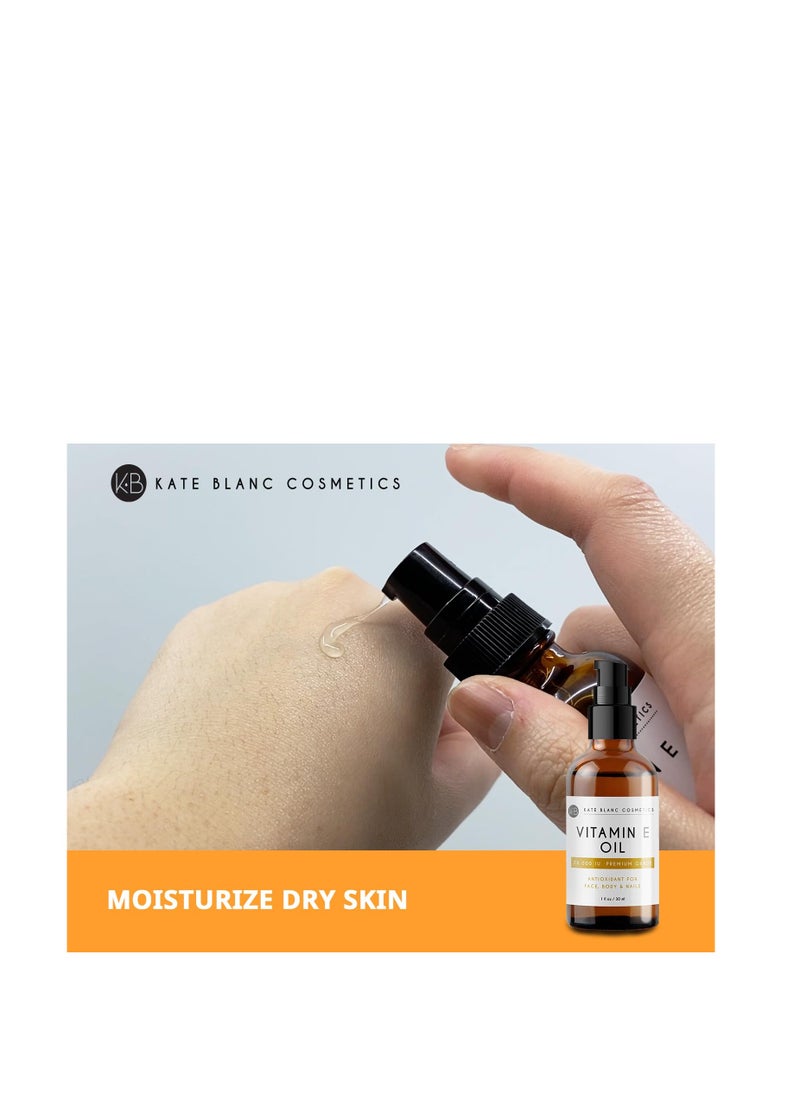 Kate Blanc Cosmetics Vitamin E oil 28,000 IU Premium Grade 1 fl oz 30ml  - Image 4