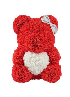 RoseBeauty RoseBeauty Rose Bear Large White Red Heart Rose Bear  - Image 1