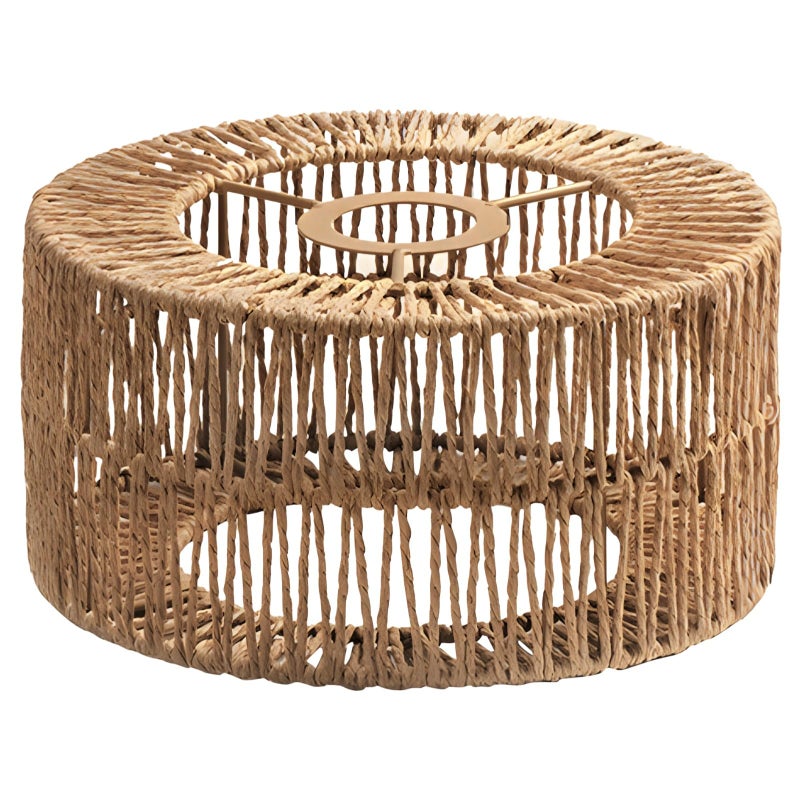 TIMCORR Rattan Lamp Shade,Small Bohemian Wicker Woven Rattan Cylinder Lampshade, Bamboo Paper Handwoven Lamp Cover for Living Rooms,Cafes,Restaurants,Tea Rooms, Easy Installation(9.1 X 9.1 X 3.9 IN) - Image 2