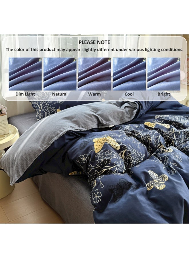 ZERIFAM 4 Piece Duvet Cover Set, Ultra Soft Microfiber Comforter Cover Set with Zipper Closur, Cotton Bedding Set with 2 Pillow Cases(220x240cm) - Image 4