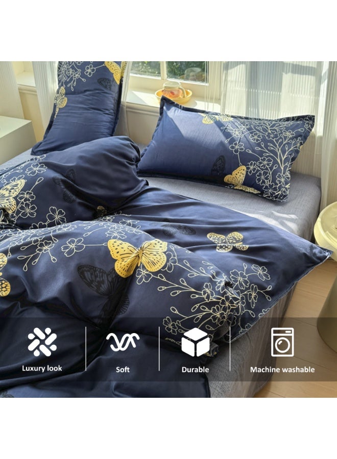 ZERIFAM 4 Piece Duvet Cover Set, Ultra Soft Microfiber Comforter Cover Set with Zipper Closur, Cotton Bedding Set with 2 Pillow Cases(220x240cm) - Image 5