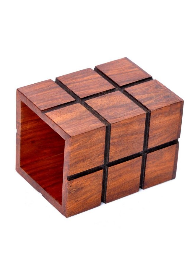 Hashcart Pencil Holder For Office Desk Decorative Pen Organizer (3X3 Inch) Wood - Image 3