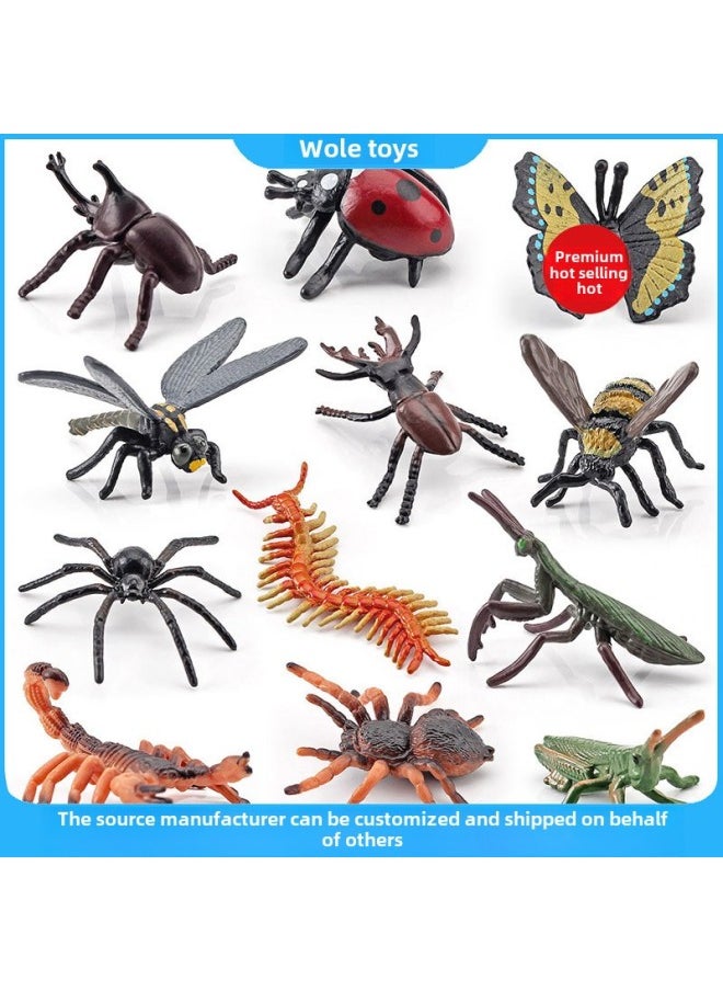 Generic - Simulation Solid Spider Naruto Centipede Insect Model Children's Toy Butterfly Bee Animal Decoration Sand Tray-Color:BL-10004 20-piece Set Of Flowers And Insects 73g - Image 1